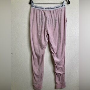 VTG Juicy Couture Pink Velour Jogger Pants Rhinestone Logo Small Y2K Sleepwear